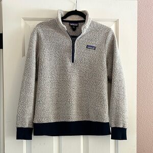 Patagonia Cream and Black Zip-Up women’s  Sweater